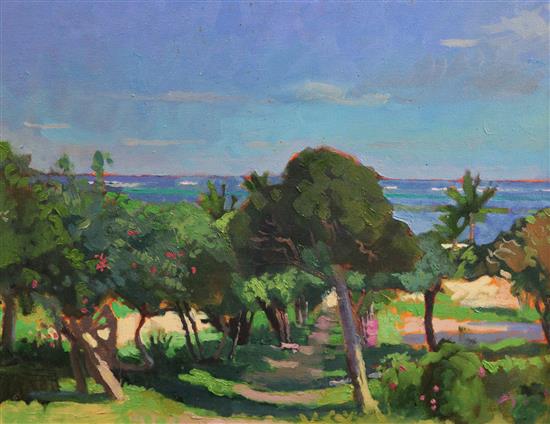 Gregory Alexander (1960-) Walk to the Beach, Watamu, 17 x 21in.